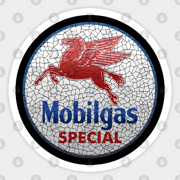 vintage oil mobil gas pegasus sign Sticker by small alley co